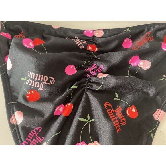 Juicy Couture Bandeau Cherries Cherry Bikini Set Women’s Sz XL Ruched Bottom NEW - Picture 11 of 11